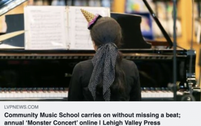 IN THE NEWS:  Community Music School carries on without missing a beat; annual ‘Monster Concert’ online