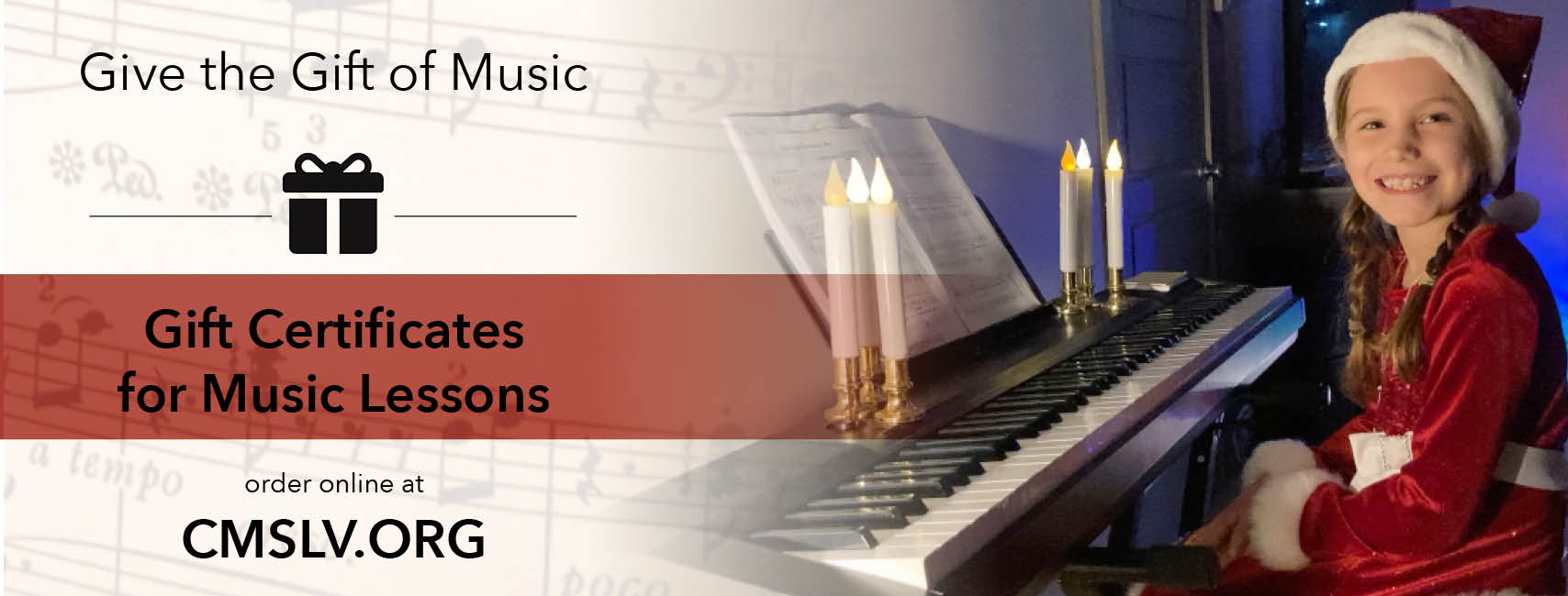 Gift Certificates for music lessons at Community Music School