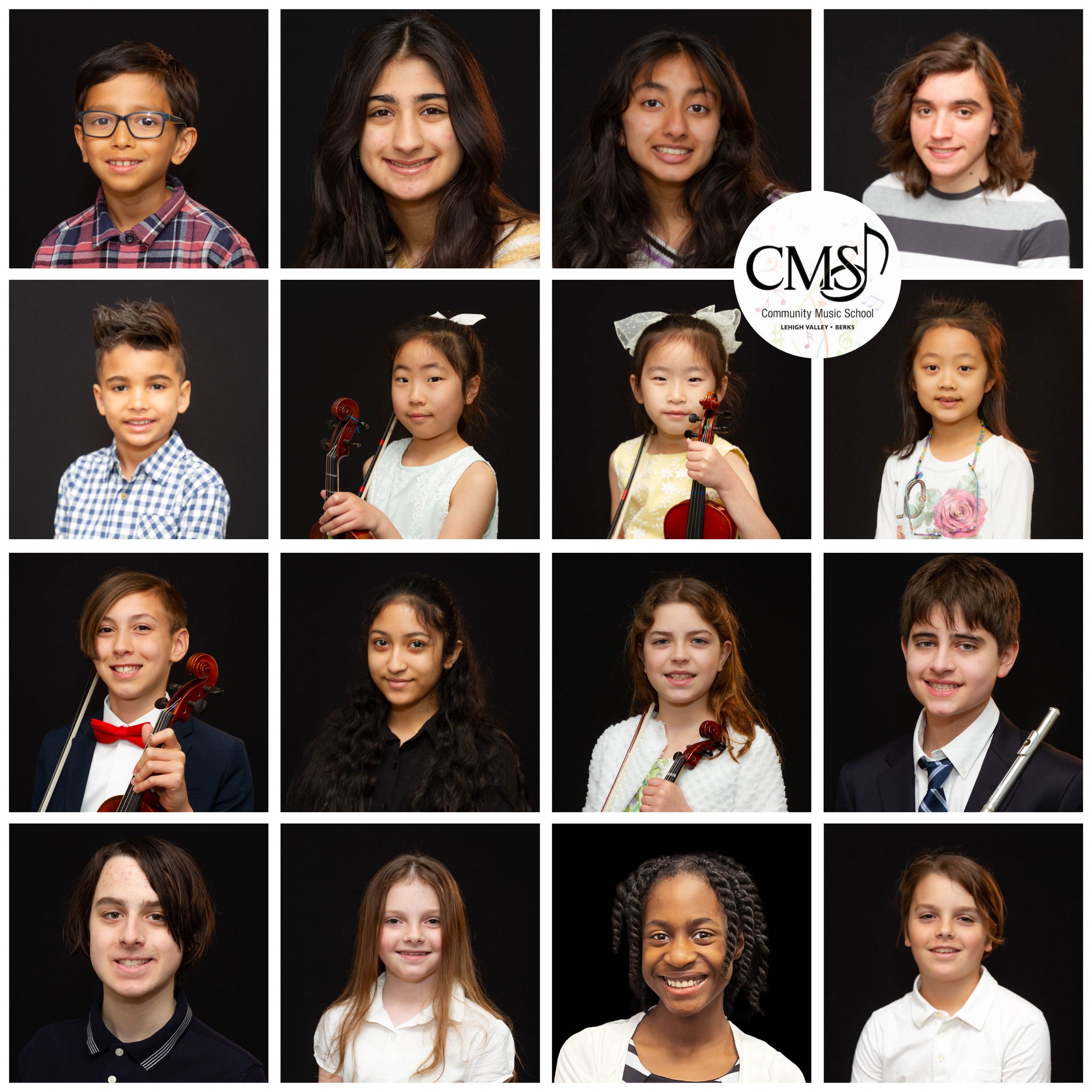 2022 Community Music School Gala Scholar Headshot Collage