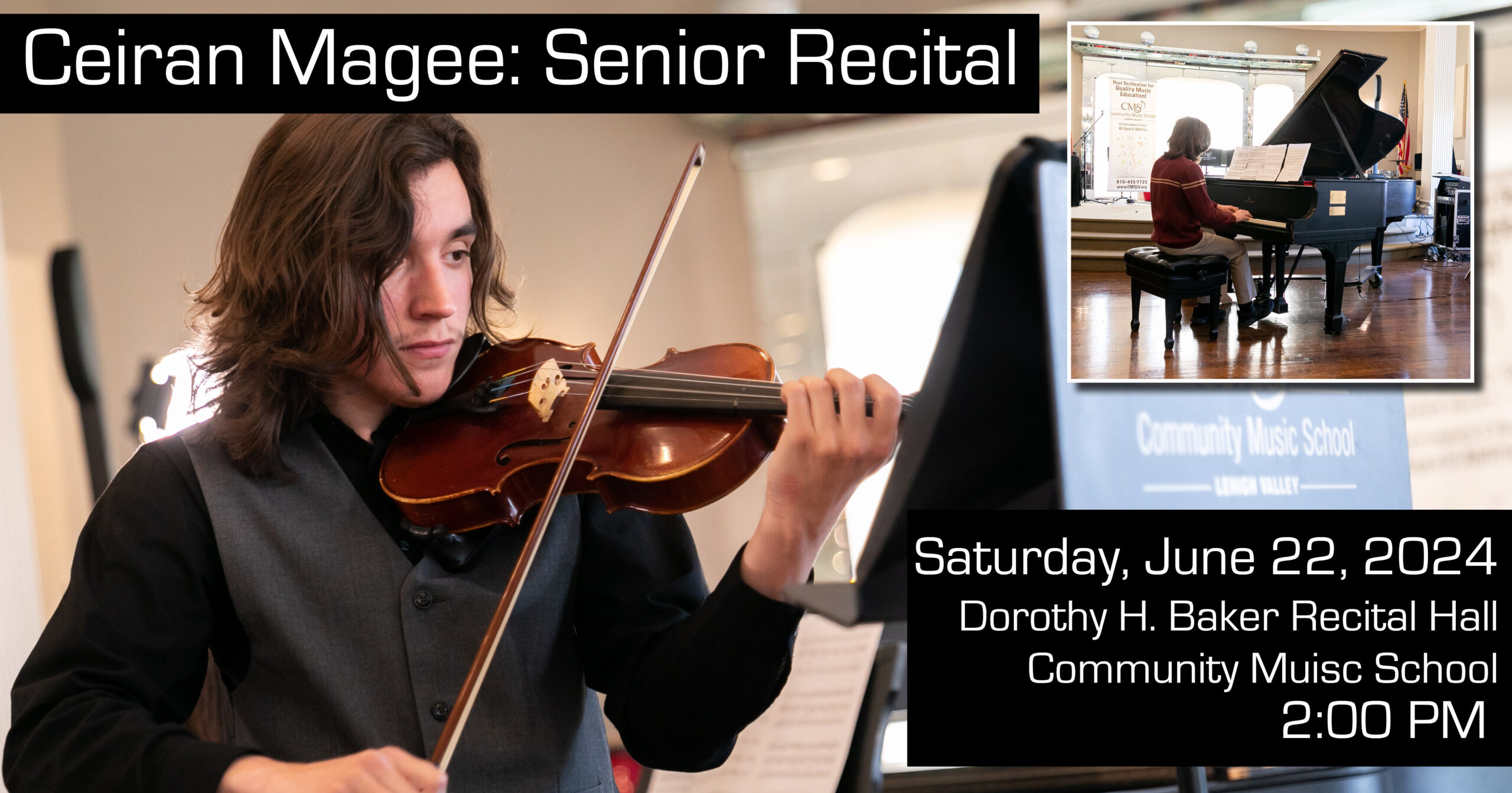 Ceiran Magee senior recital graphic - June 22, 2024