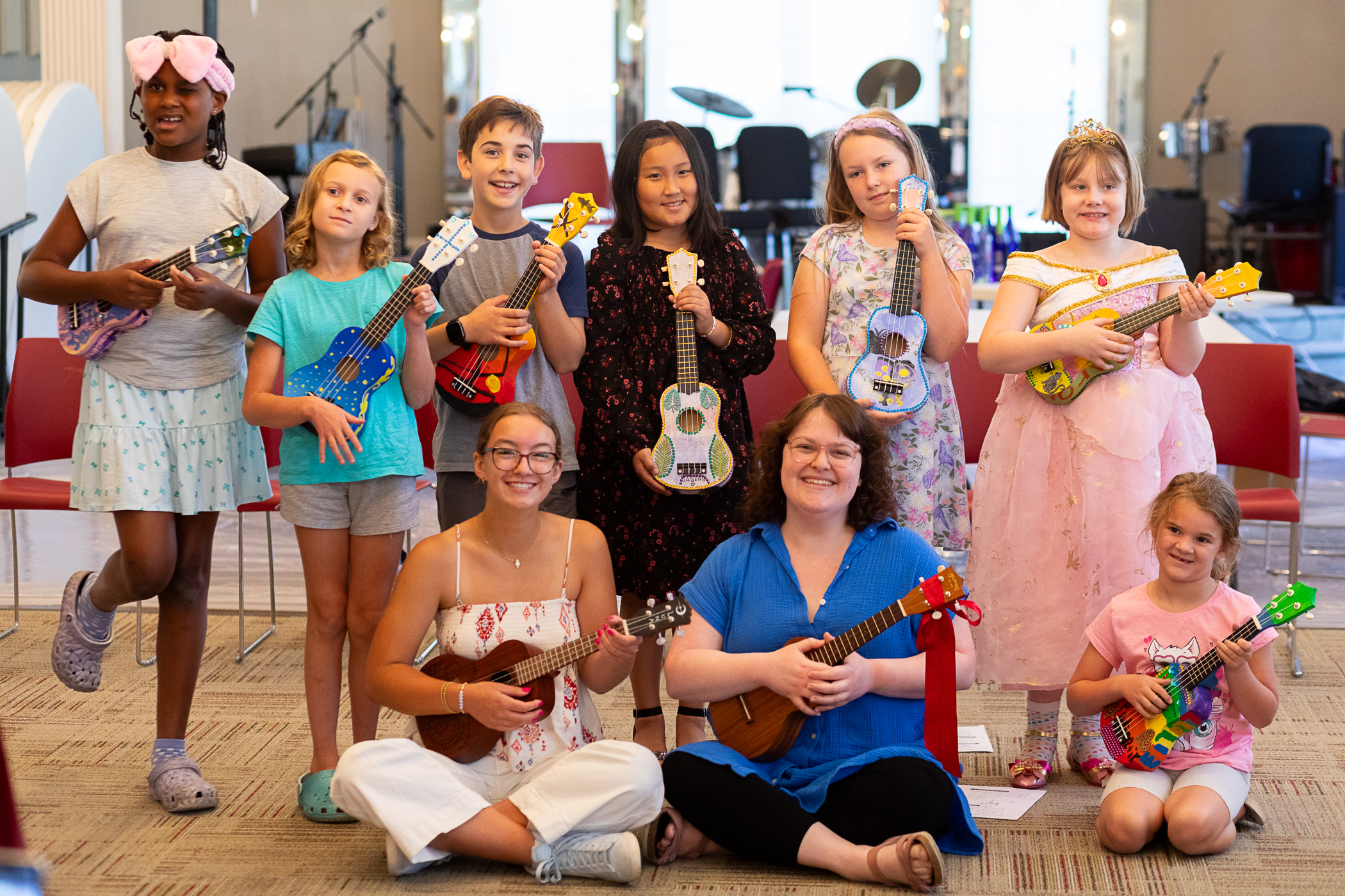 Build-Your-Own Ukulele Camp 2024 group photo