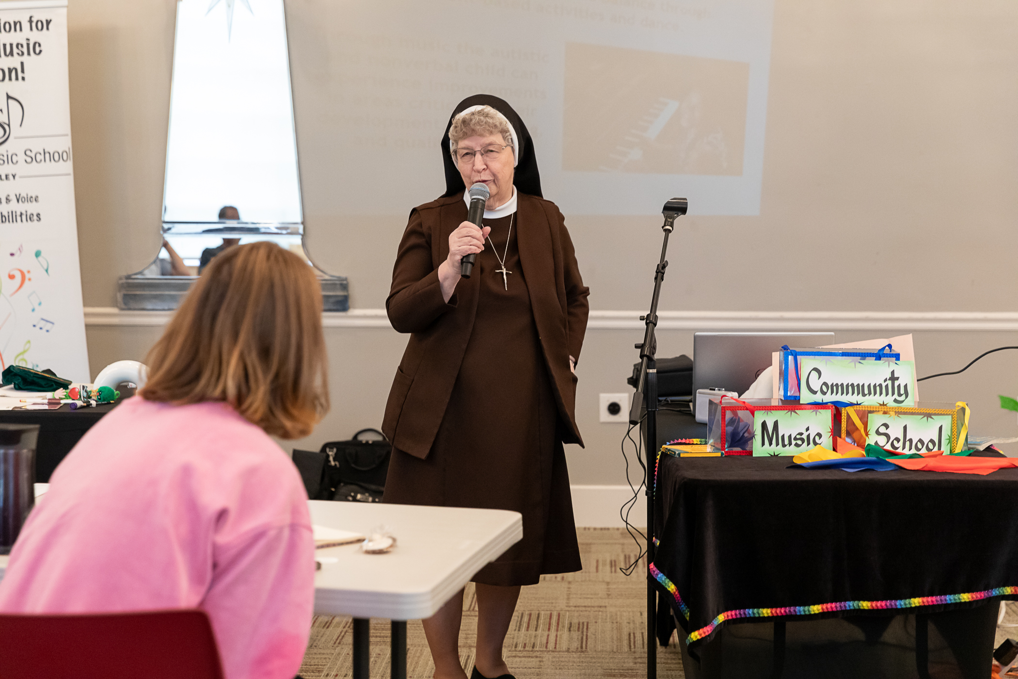 Sister Carol Ann speaks about learning differences at Community Music School