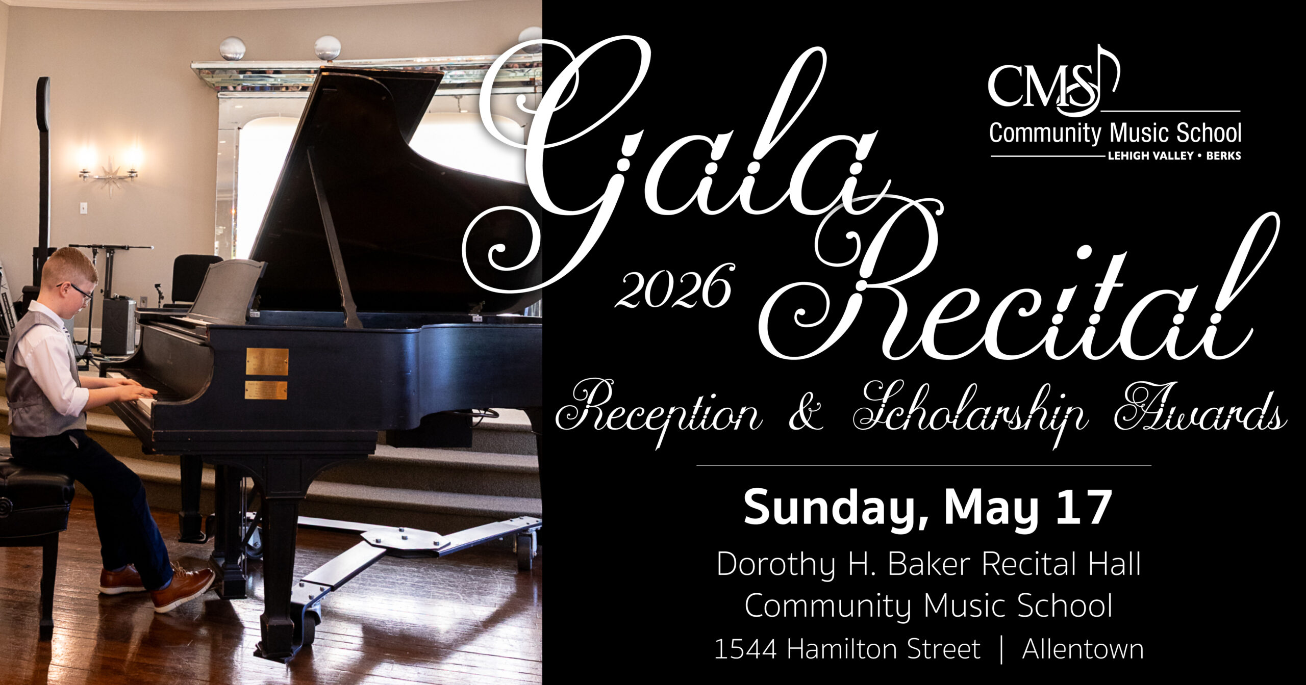 GALA RECITAL & RECEPTION – SUN, MAY 17, 2026 - Community Music School